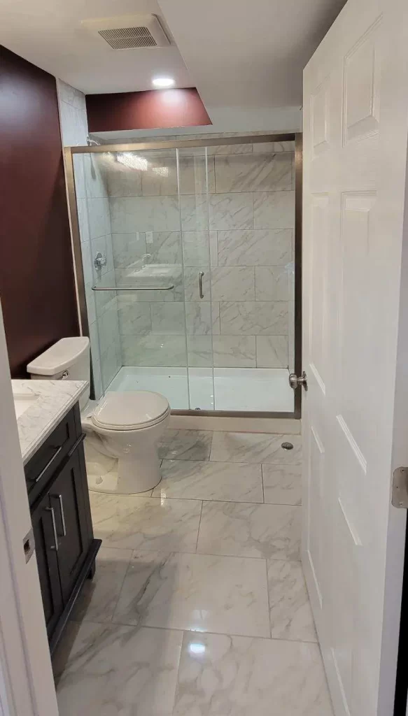 basement bathroom with shower
