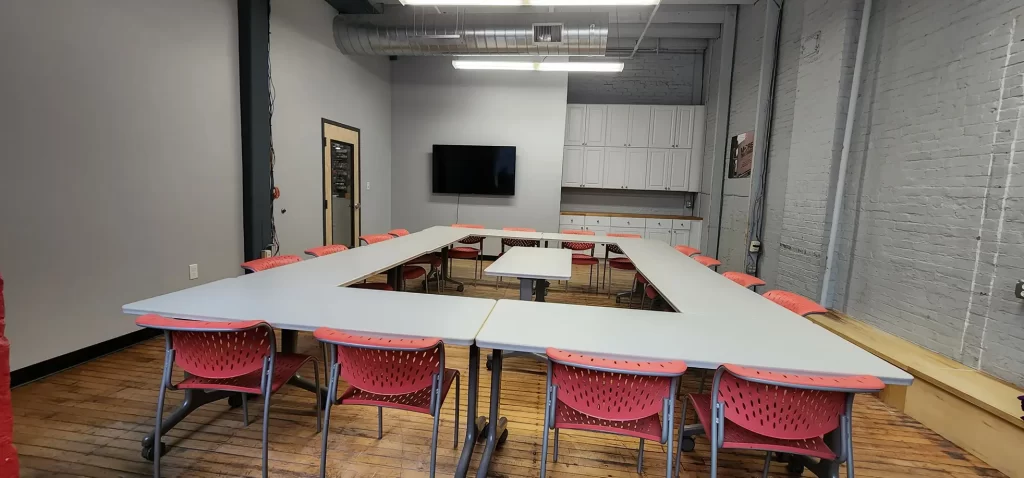 conference room with cabinets