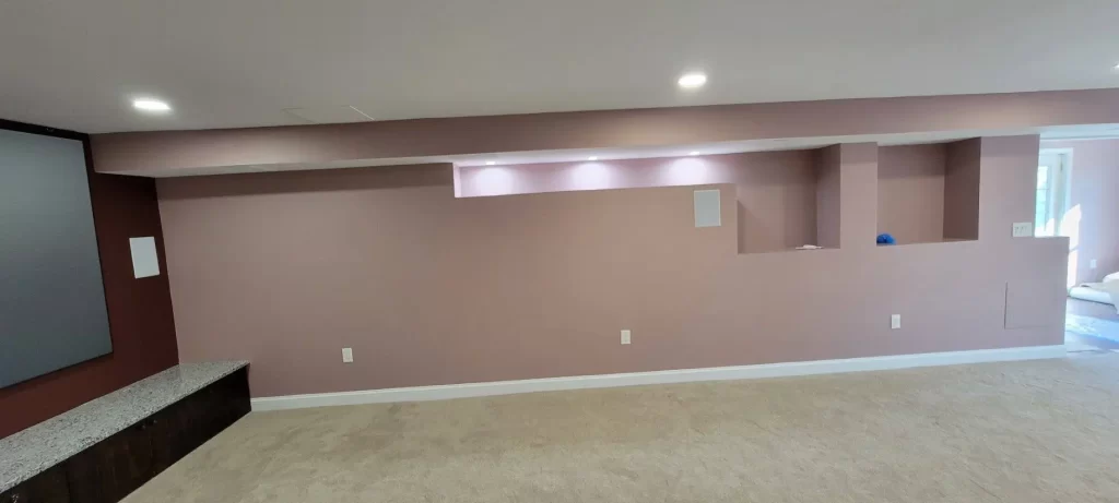 basement wall near home theatre